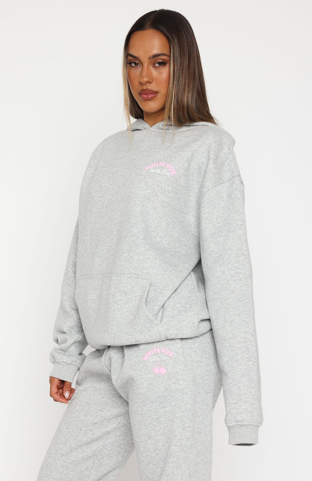 Love Me Tender Oversized Hoodie Dark Grey MarleXS/S