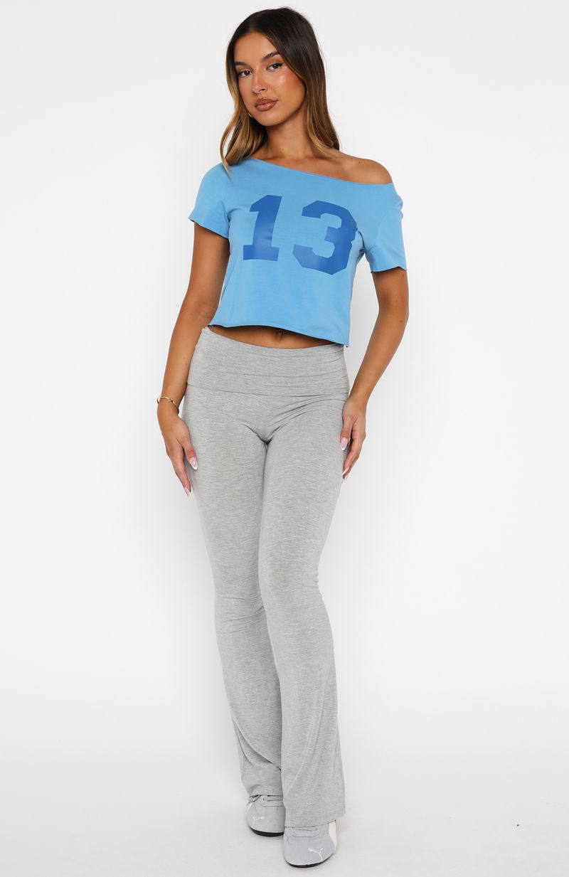 Whenever You're Ready Off Shoulder Relaxed Tee BlueL