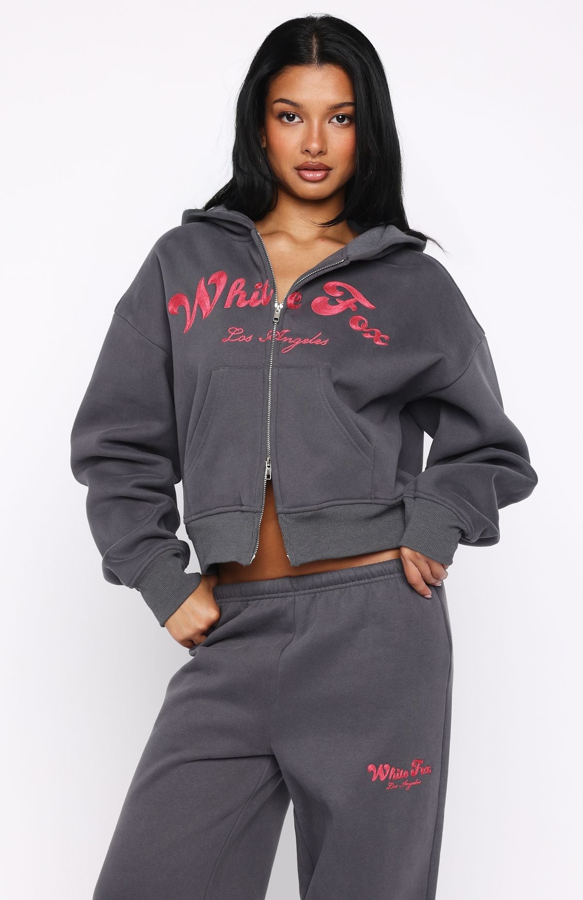 Through Thick And Thin Boxy Zip Front Hoodie VolcanicXXS/XS