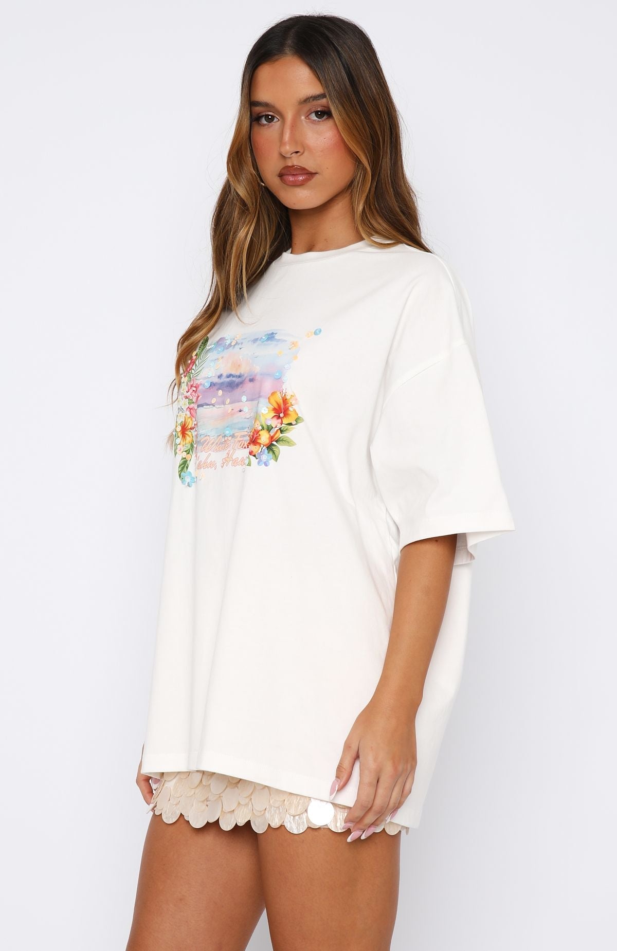 Hawaii Holiday Oversized Tee WhiteS/M