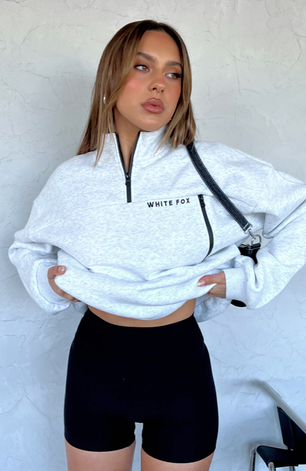 Where Did You Go Zip Front Sweater Grey MarleXXS/XS