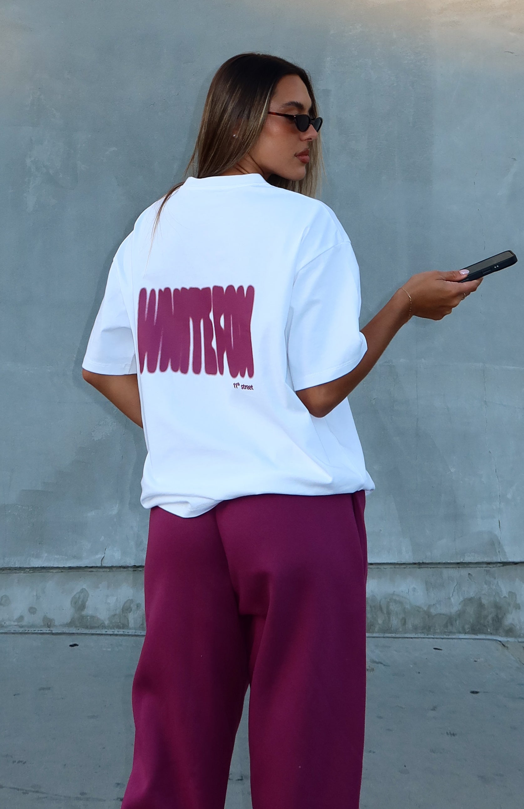 11th Street New York Or Nowhere Oversized Tee Berry Blast3XS/XXS