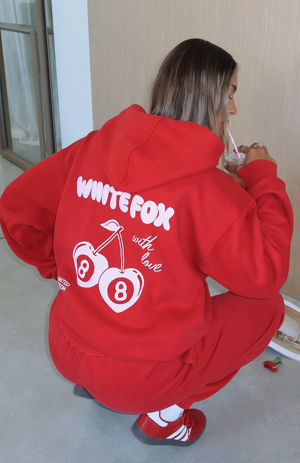 With Love In The Moment Oversized Hoodie RedM/L