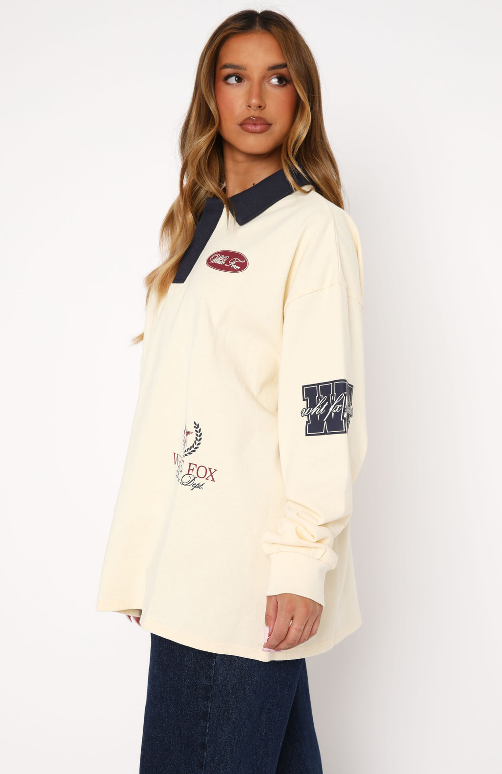Only Time Will Tell Oversized Long Sleeve Tee CreamS/M