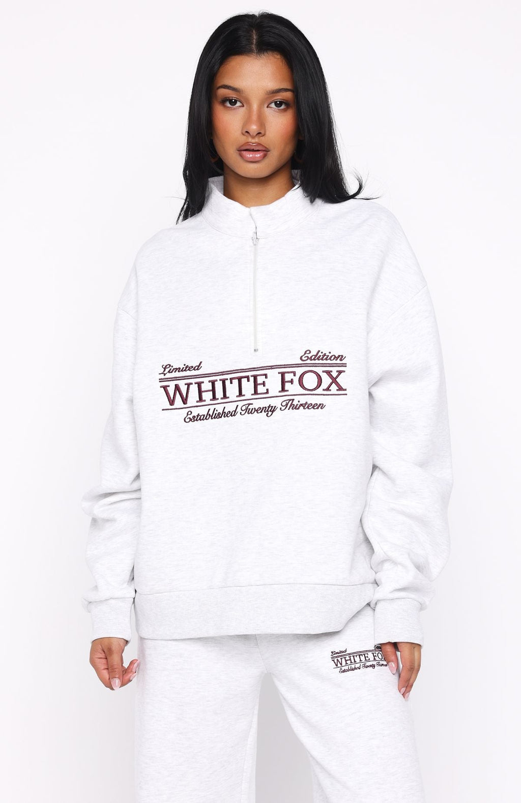 Standing My Ground Zip Front Sweater Grey MarleXS/S