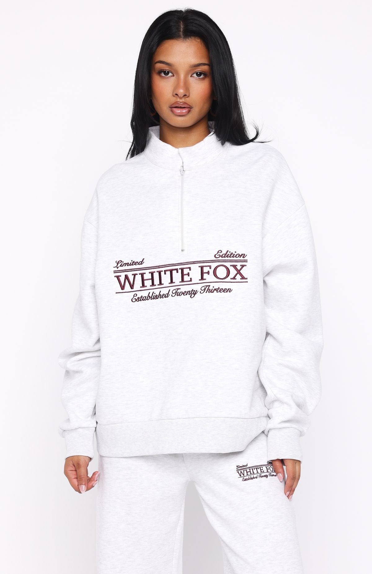Standing My Ground Zip Front Sweater Grey MarleXS/S