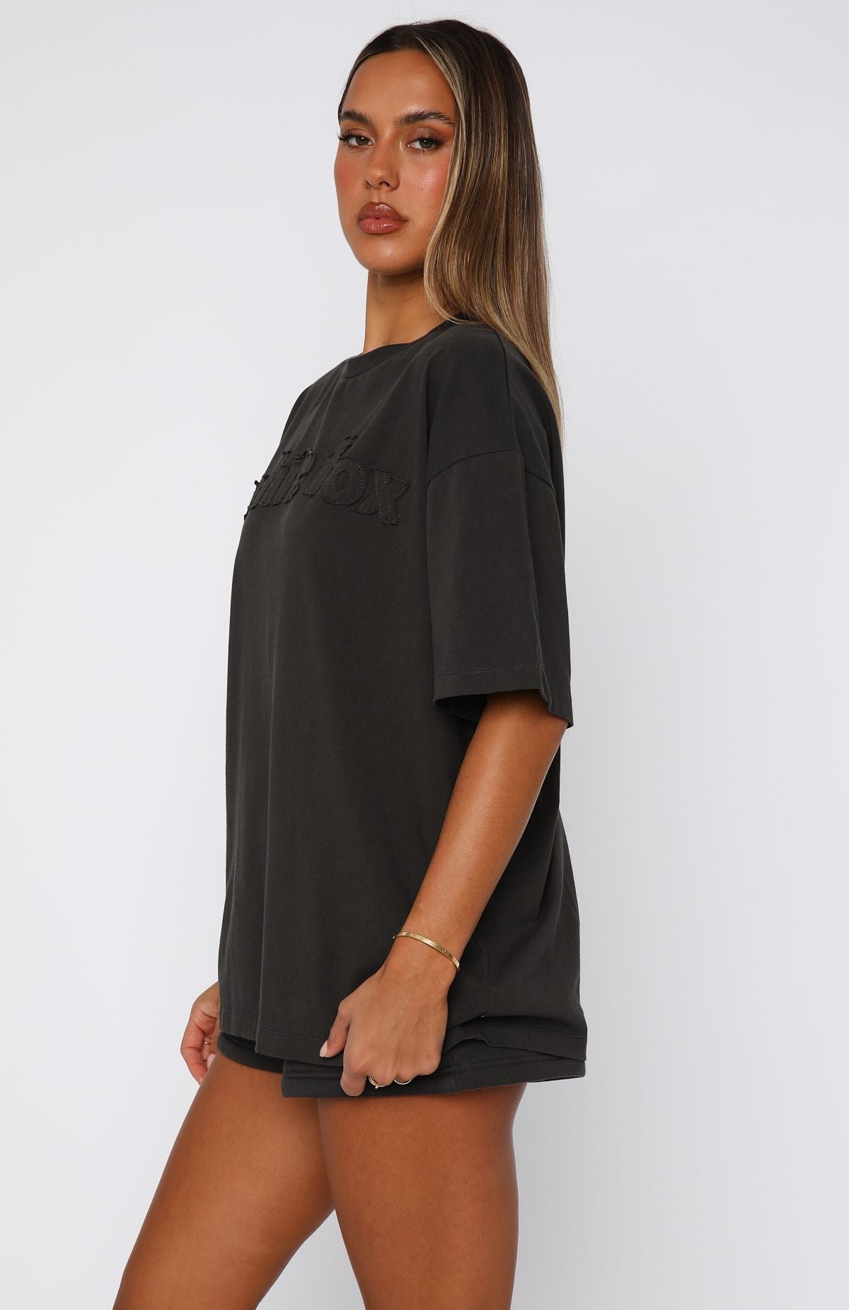From The Archives Lexi Oversized Tee CharcoalXS/S