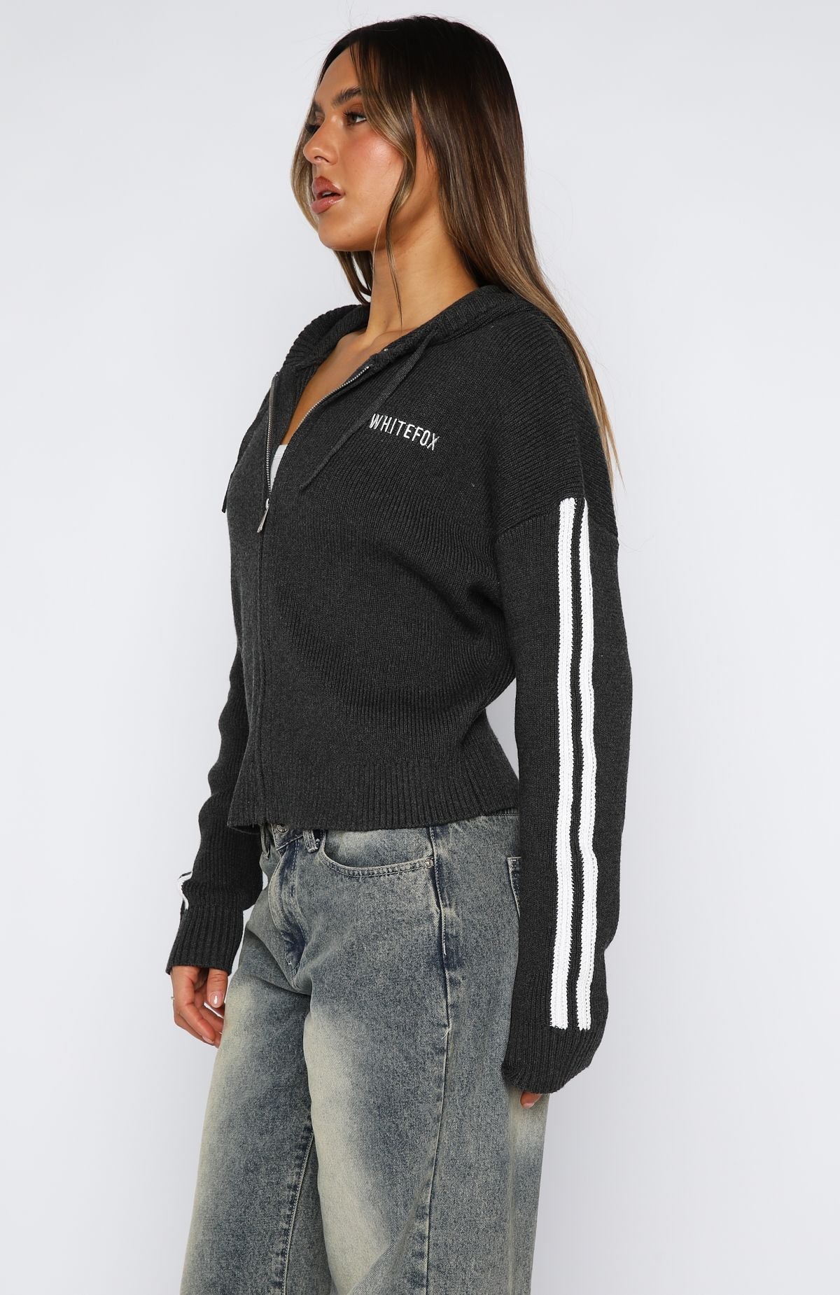 Next One Up Knit Hoodie CharcoalM/L