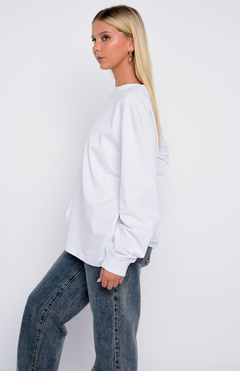 The Good Life Back Long Sleeve Tee WhiteS/M