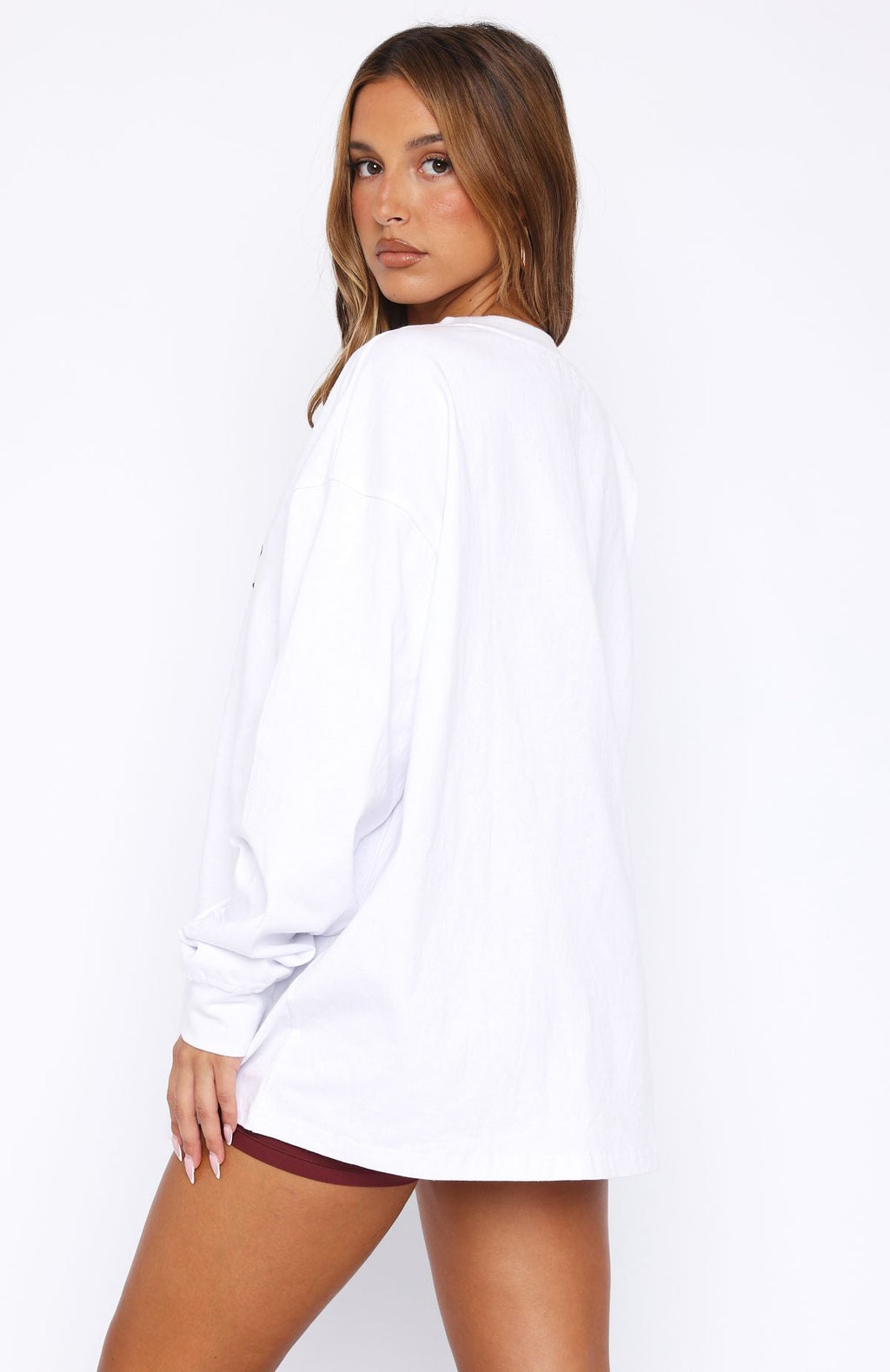 Stand With You Long Sleeve Oversized Tee WhiteM/L