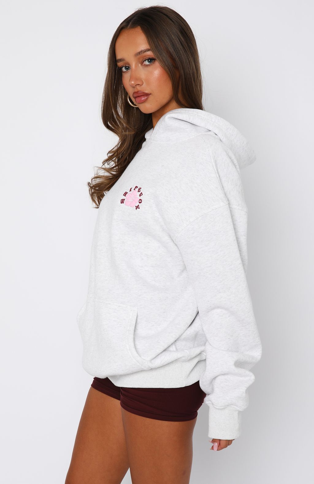 Keep Blooming Oversized Hoodie Grey MarleS/M