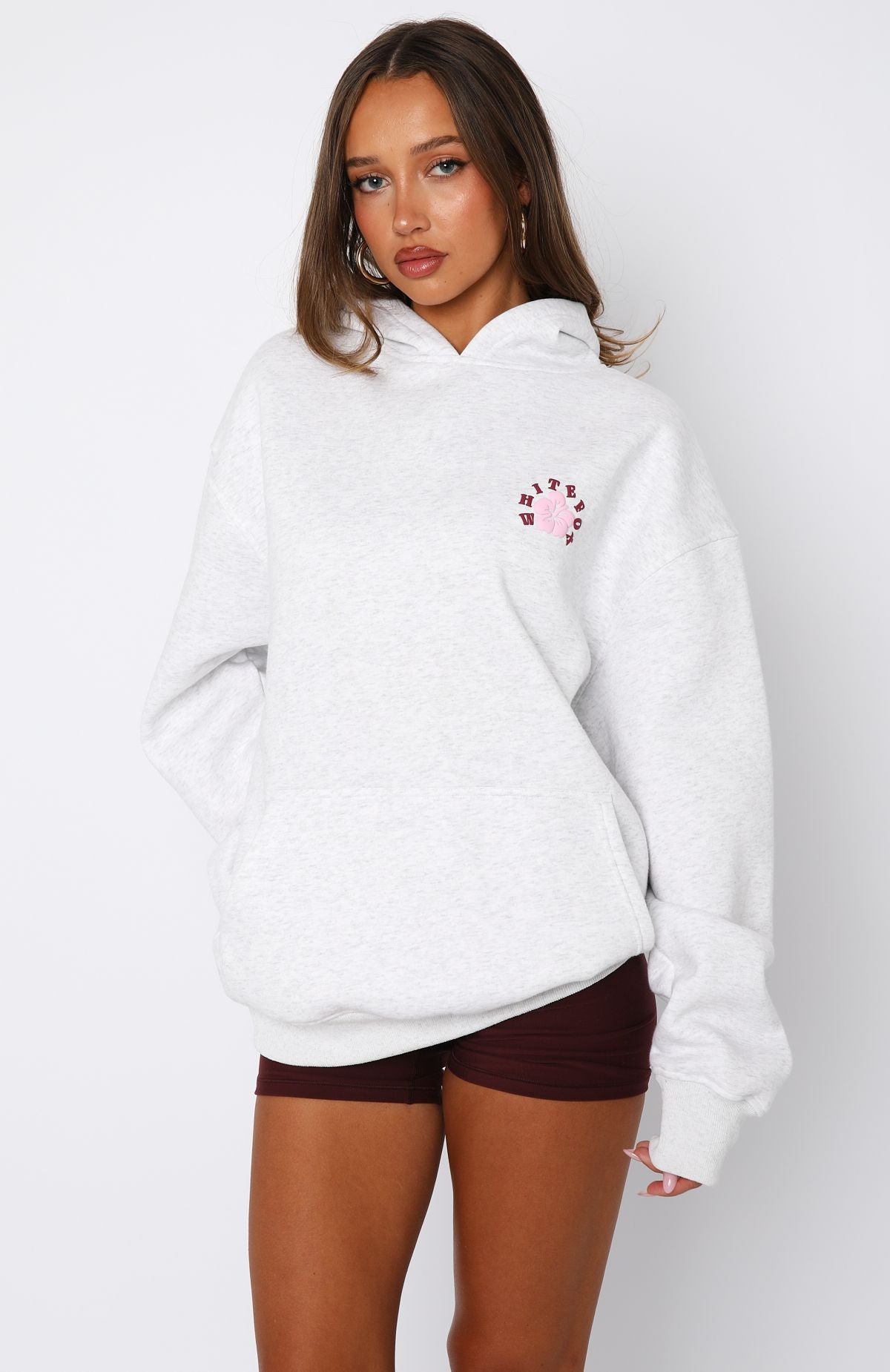 Keep Blooming Oversized Hoodie Grey MarleXS/S