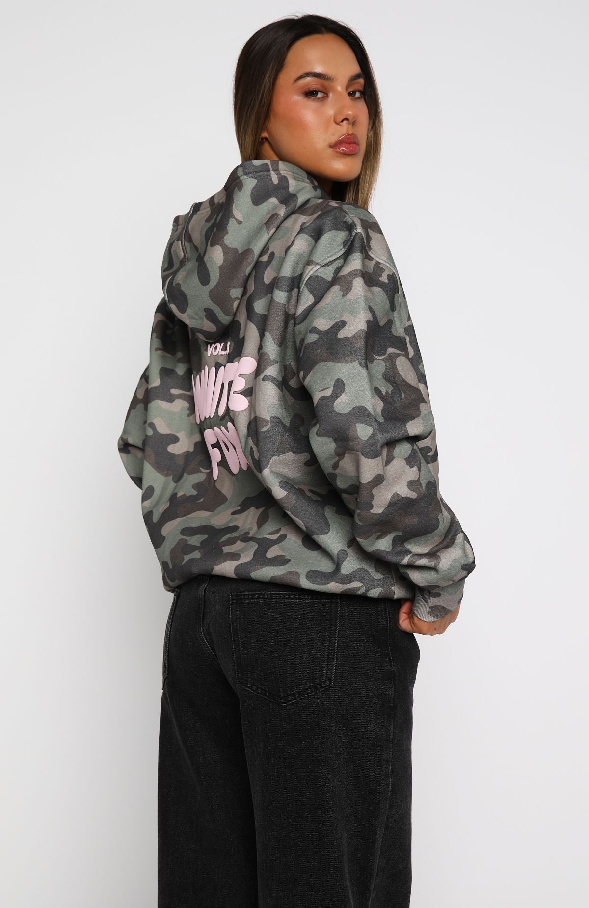 Offstage Printed Oversized Hoodie Washed CamoS/M