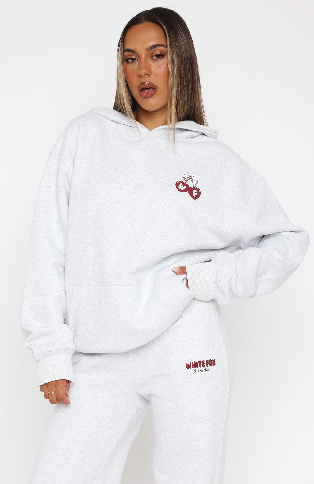 Feel The Love Oversized Hoodie Grey MarleXXS/XS