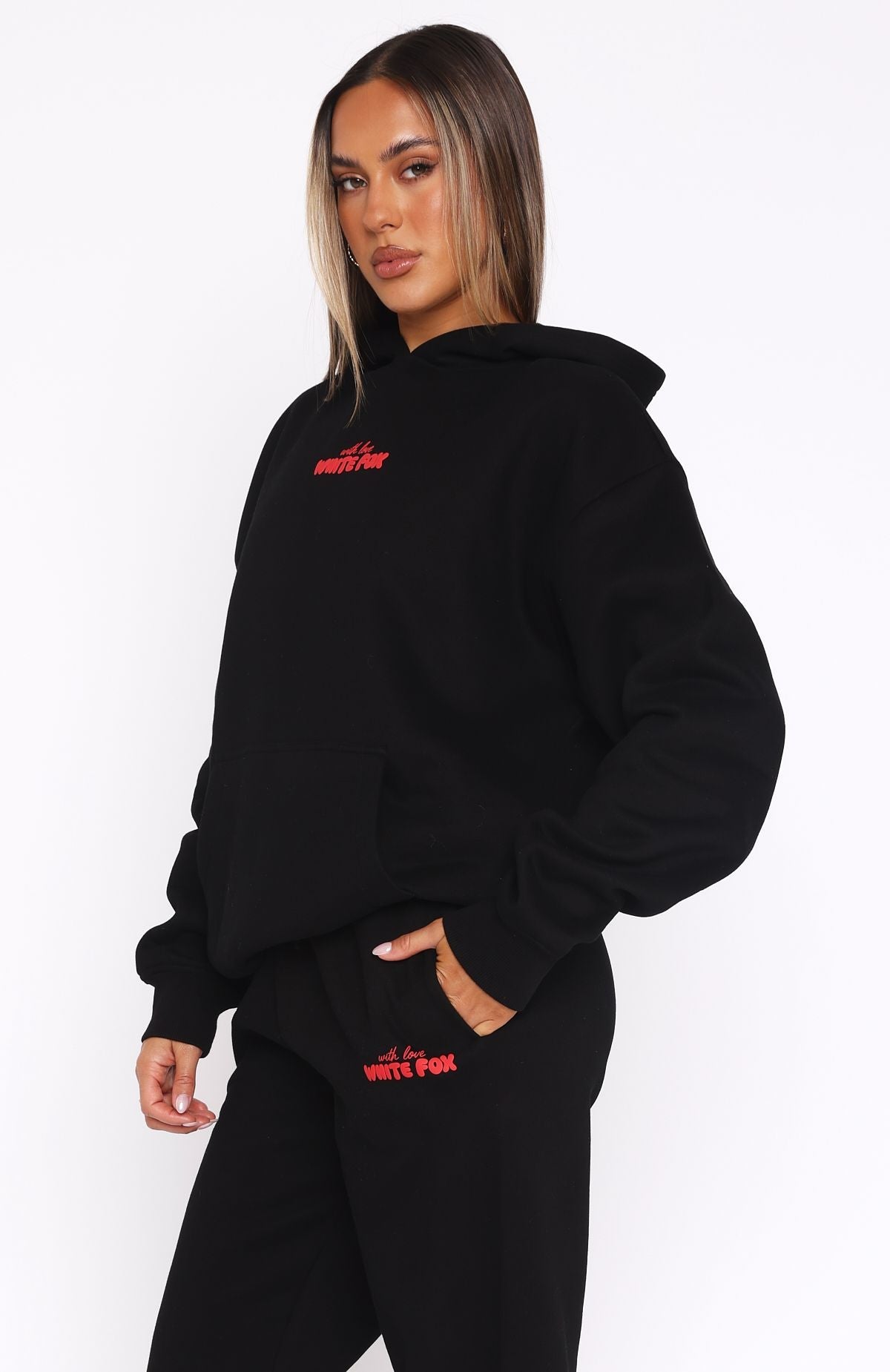 With Love In The Moment Oversized Hoodie BlackXS/S