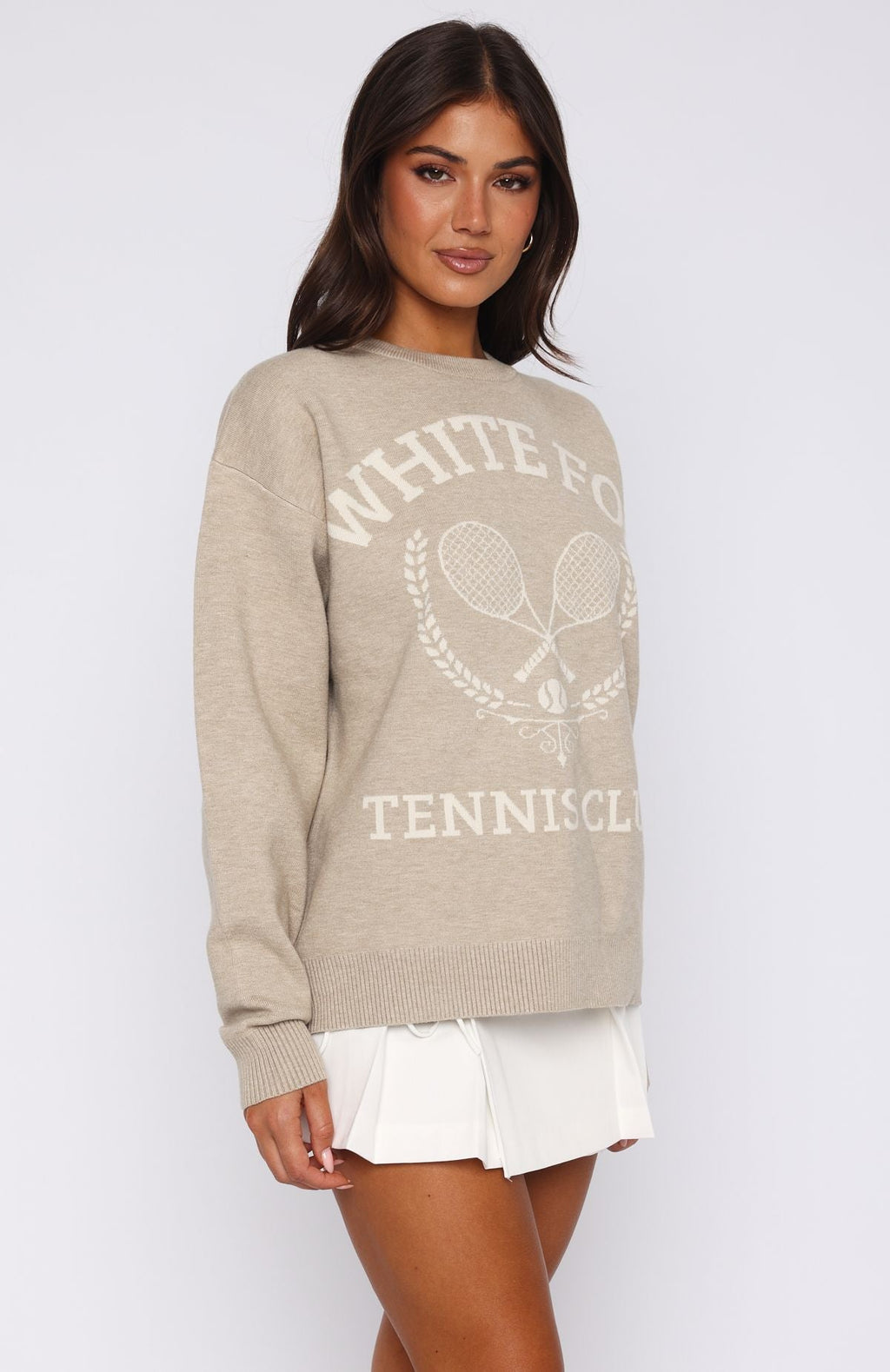 Tennis Club Knit Sweater StoneM/L