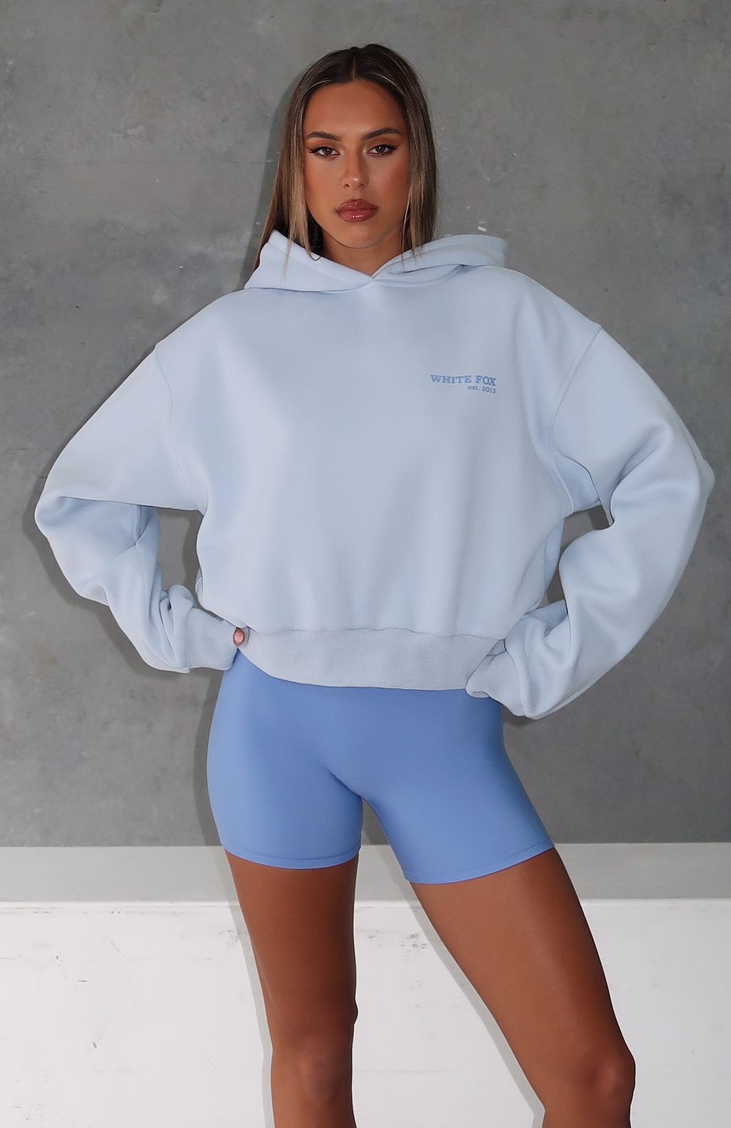 Serving Up Cropped Hoodie Baby BlueXS/S