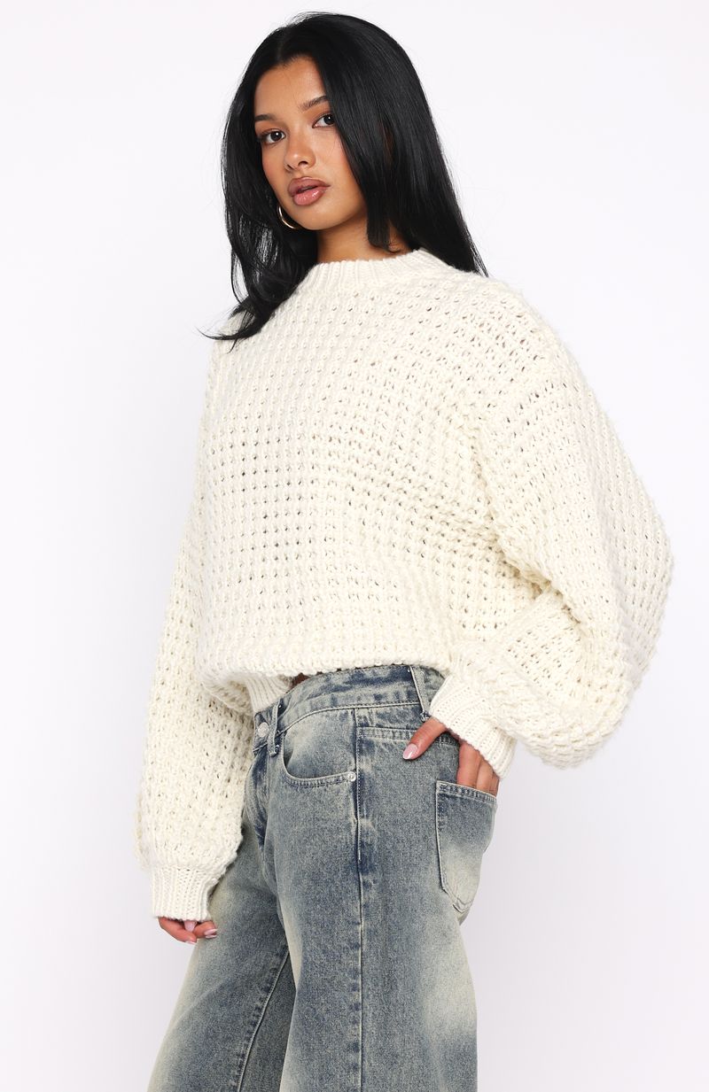 Pure Comfort Knit Sweater CreamS/M