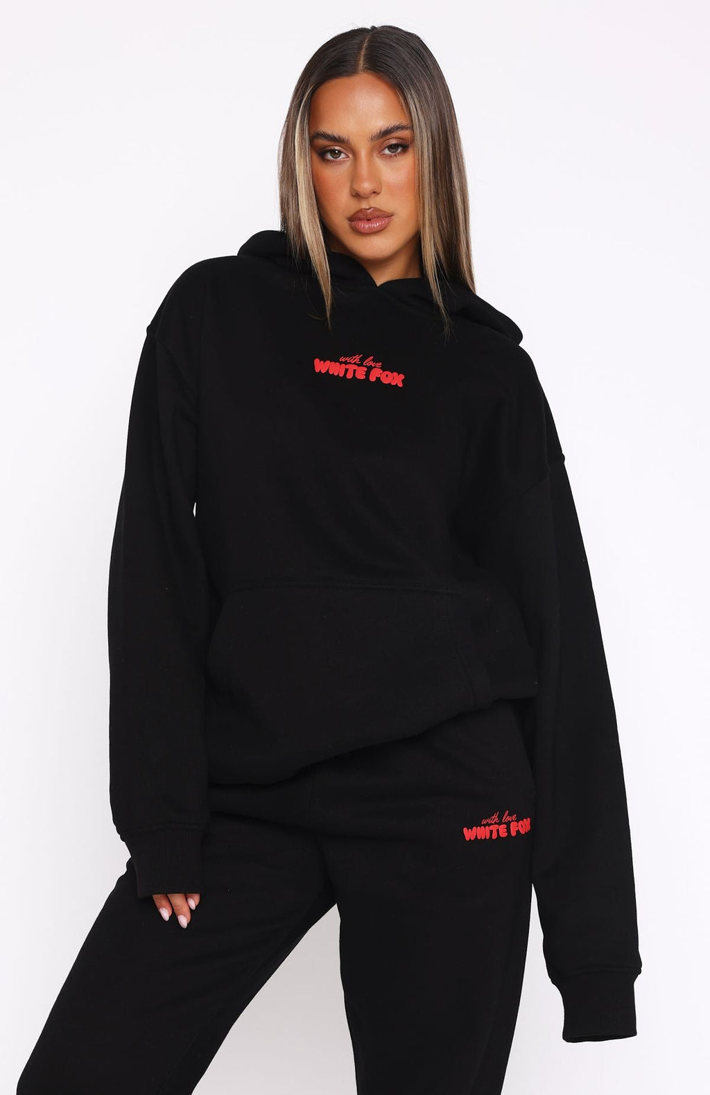 With Love In The Moment Oversized Hoodie BlackXXS/XS