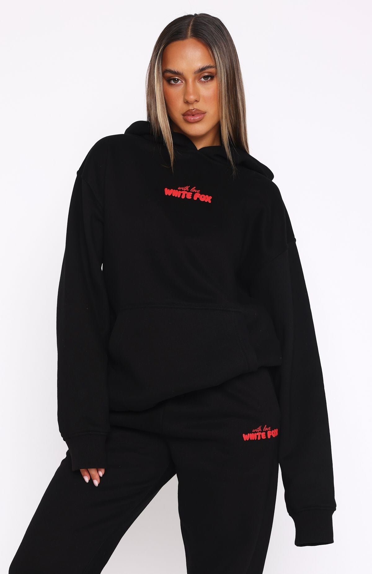 With Love In The Moment Oversized Hoodie BlackXXS/XS