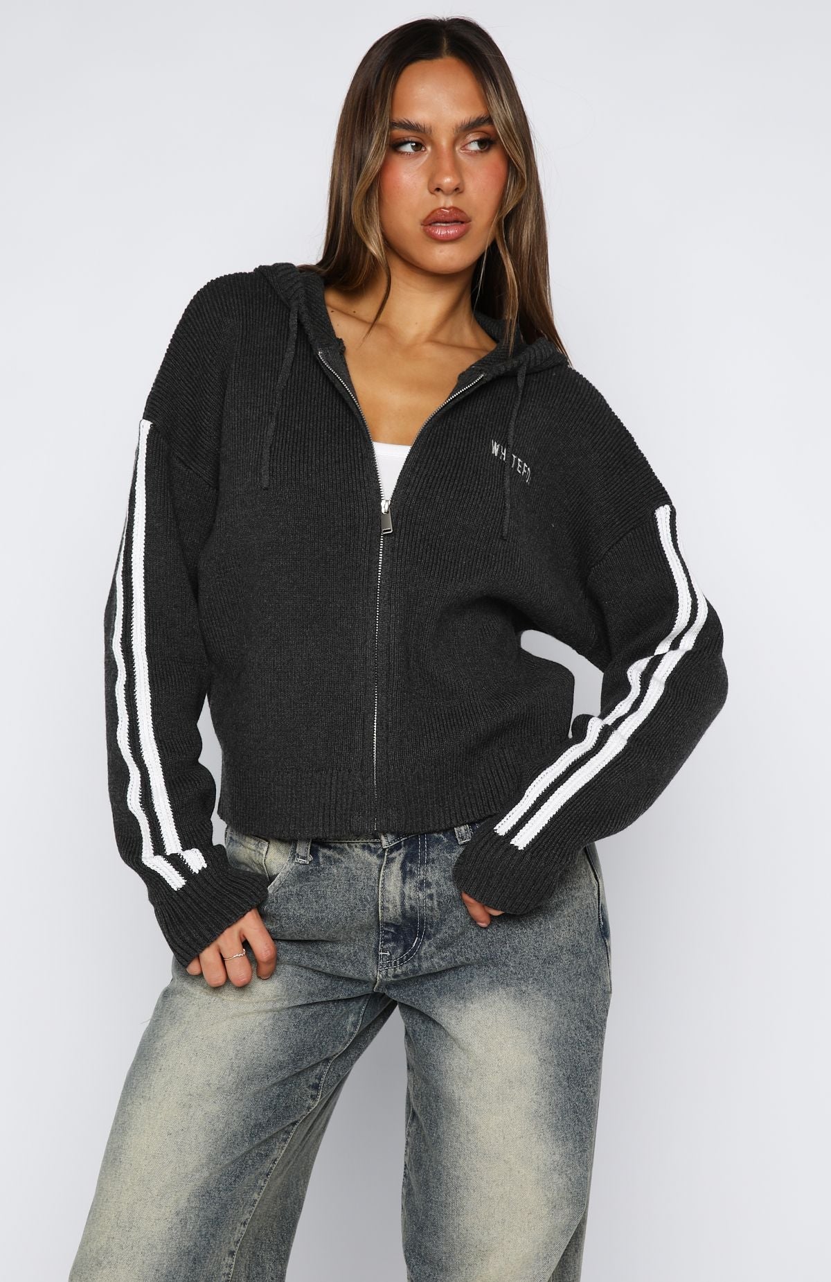 Next One Up Knit Hoodie CharcoalS/M