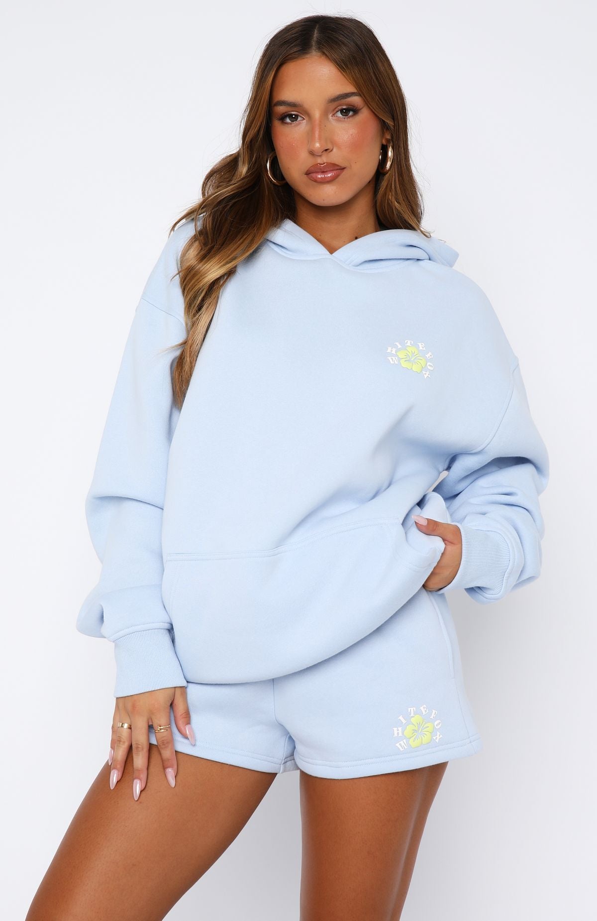 Keep Blooming Oversized Hoodie BlueL/XL