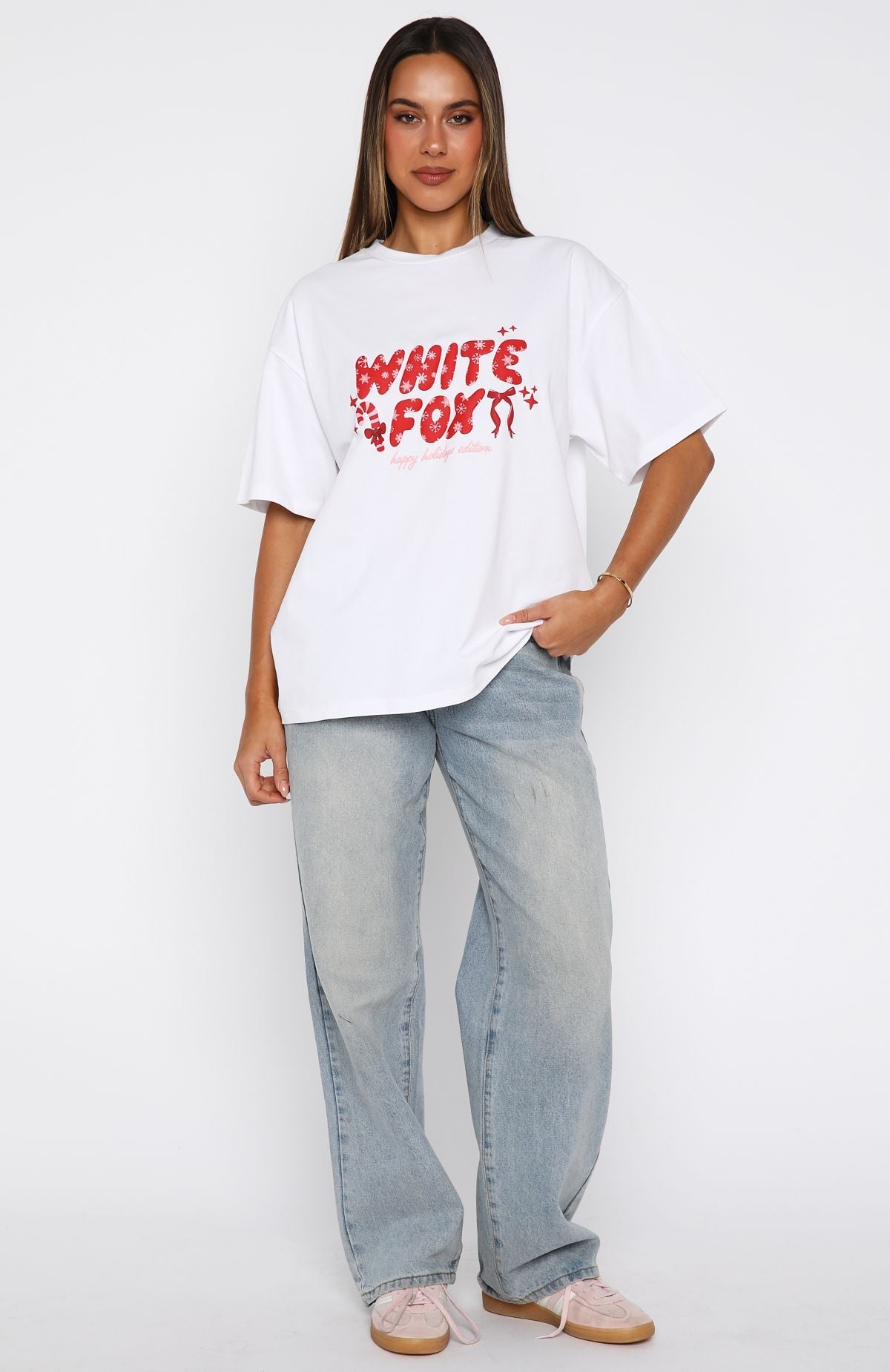 Christmas Feeling Oversized Tee WhiteL/XL