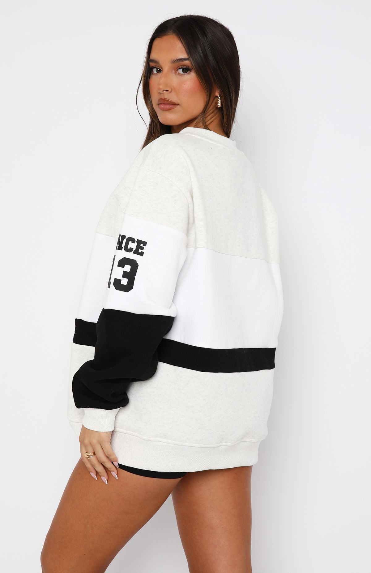Latest And Greatest Oversized Sweater Grey Marle\/BlackM/L
