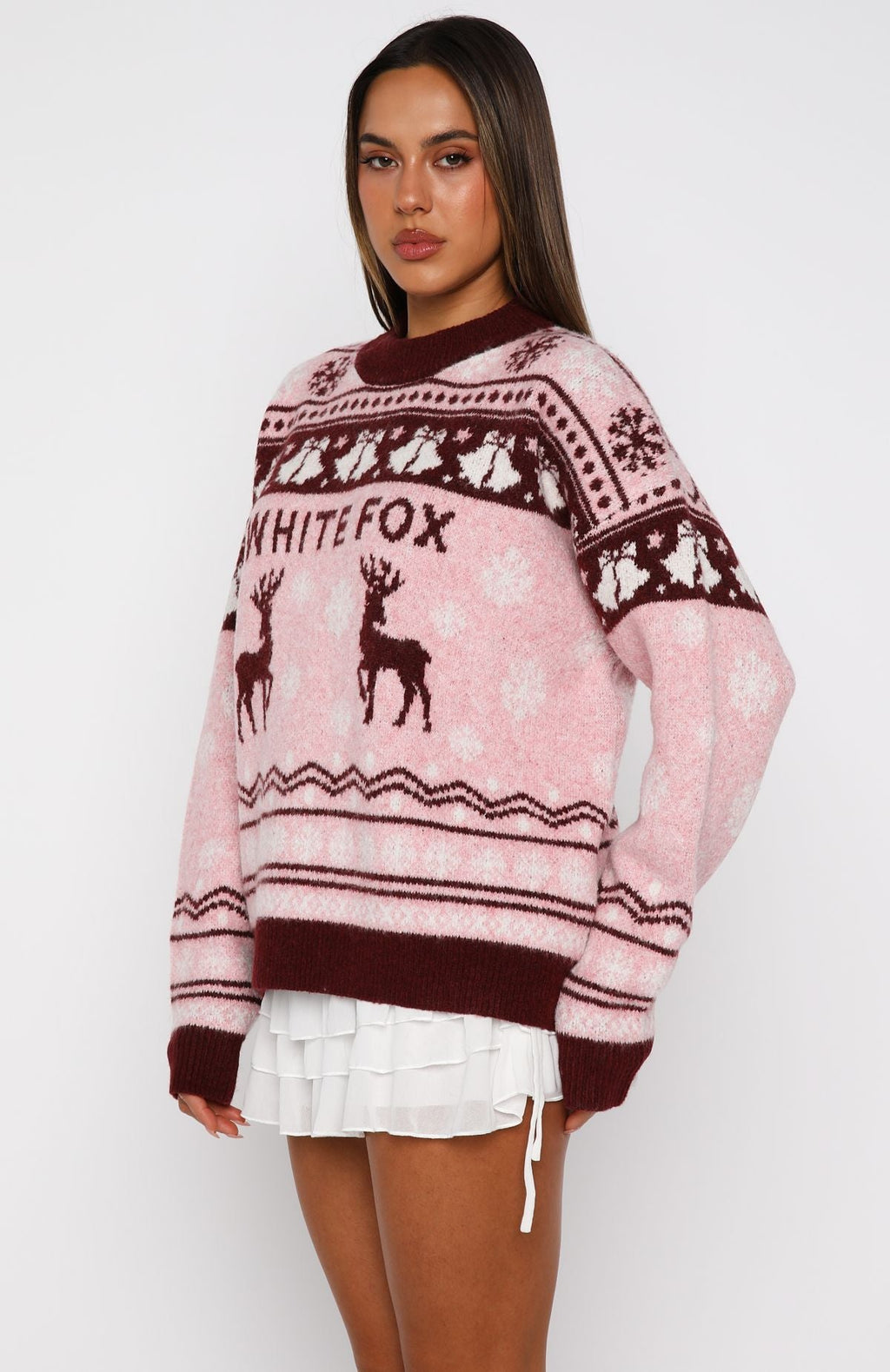 Arctic Fire Knit Sweater Crimson TwistS/M