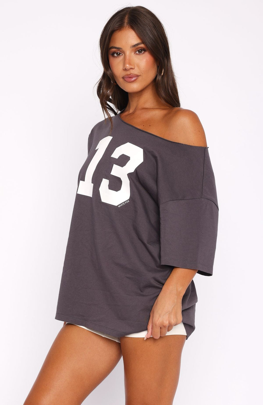 Trial Run Off Shoulder Oversized Tee VolcanicS/M