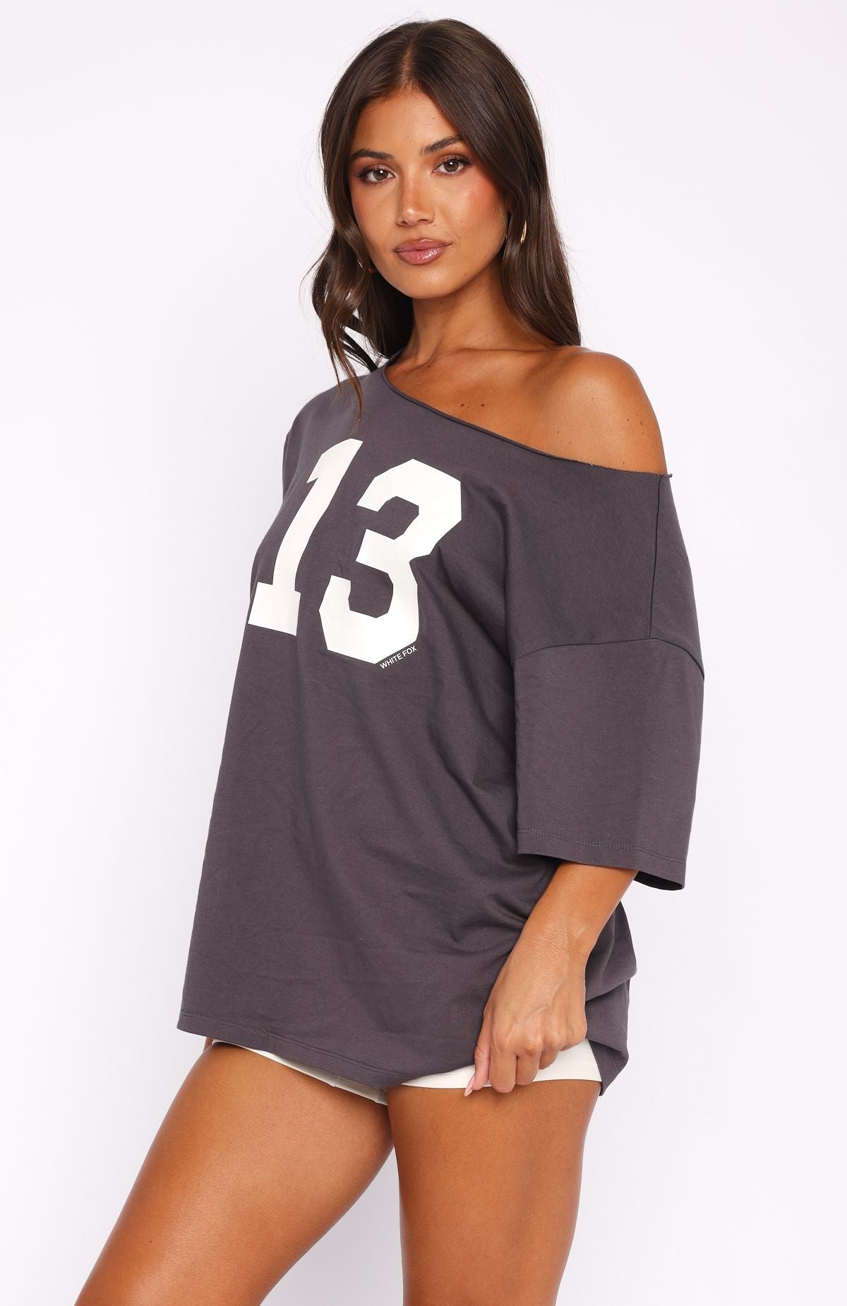 Trial Run Off Shoulder Oversized Tee VolcanicS/M