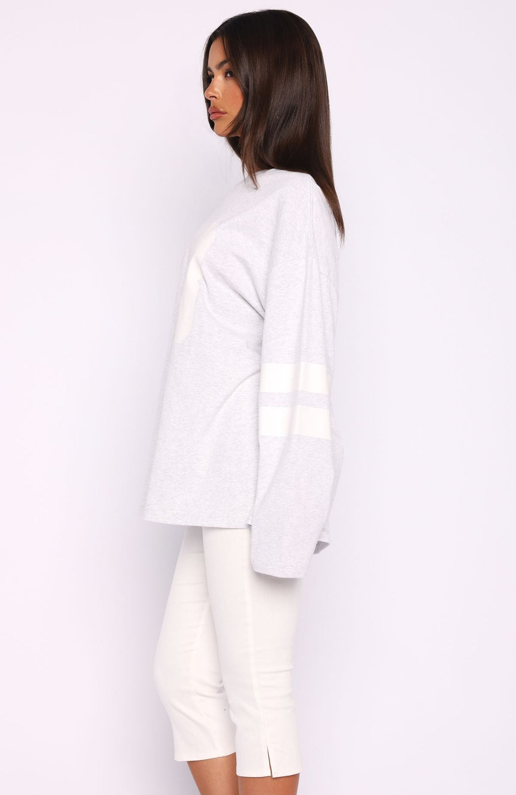 Playing Ball Oversized Long Sleeve Tee Grey MarleS/M