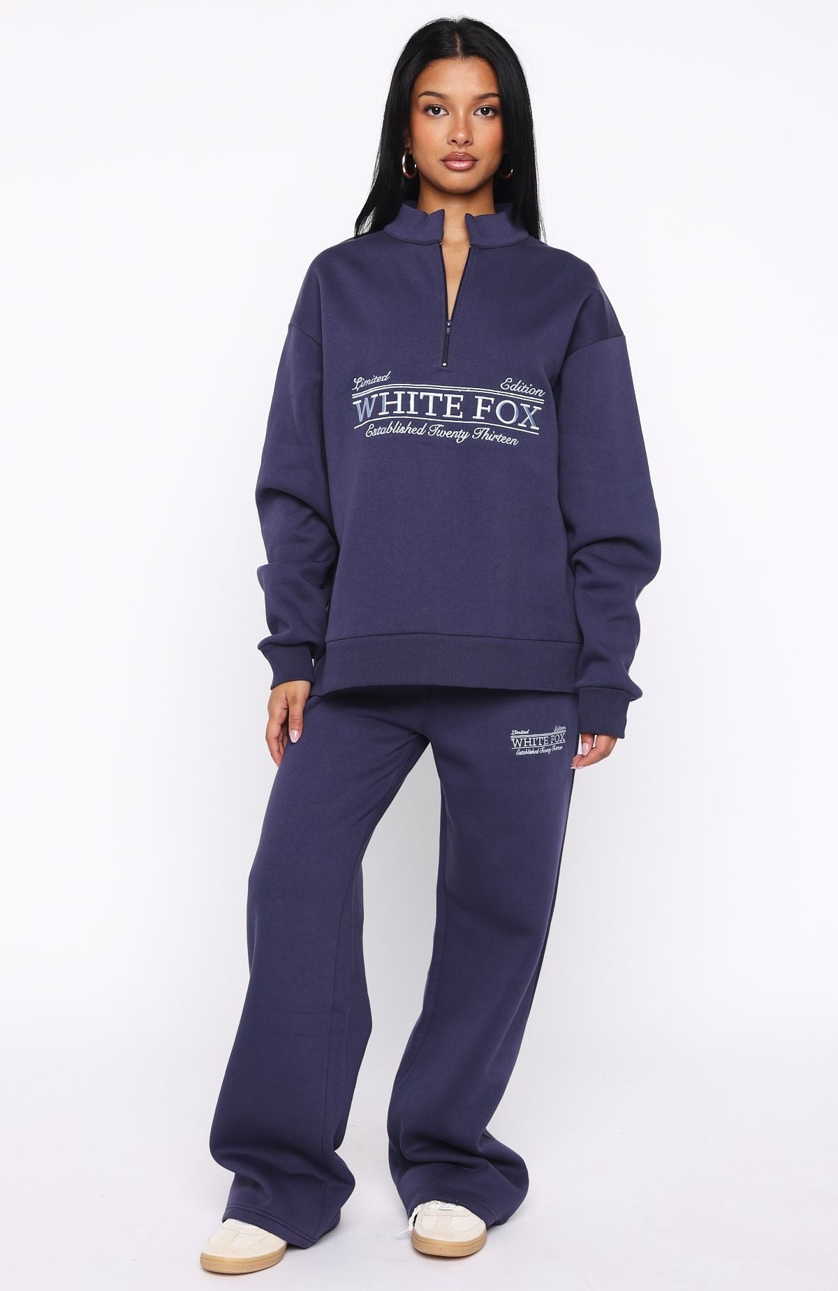 Standing My Ground Zip Front Sweater NavyL/XL