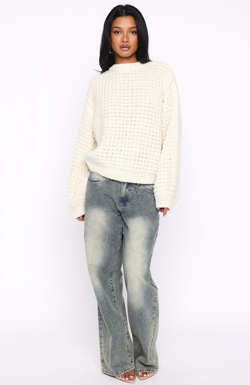 Pure Comfort Knit Sweater CreamL/XL
