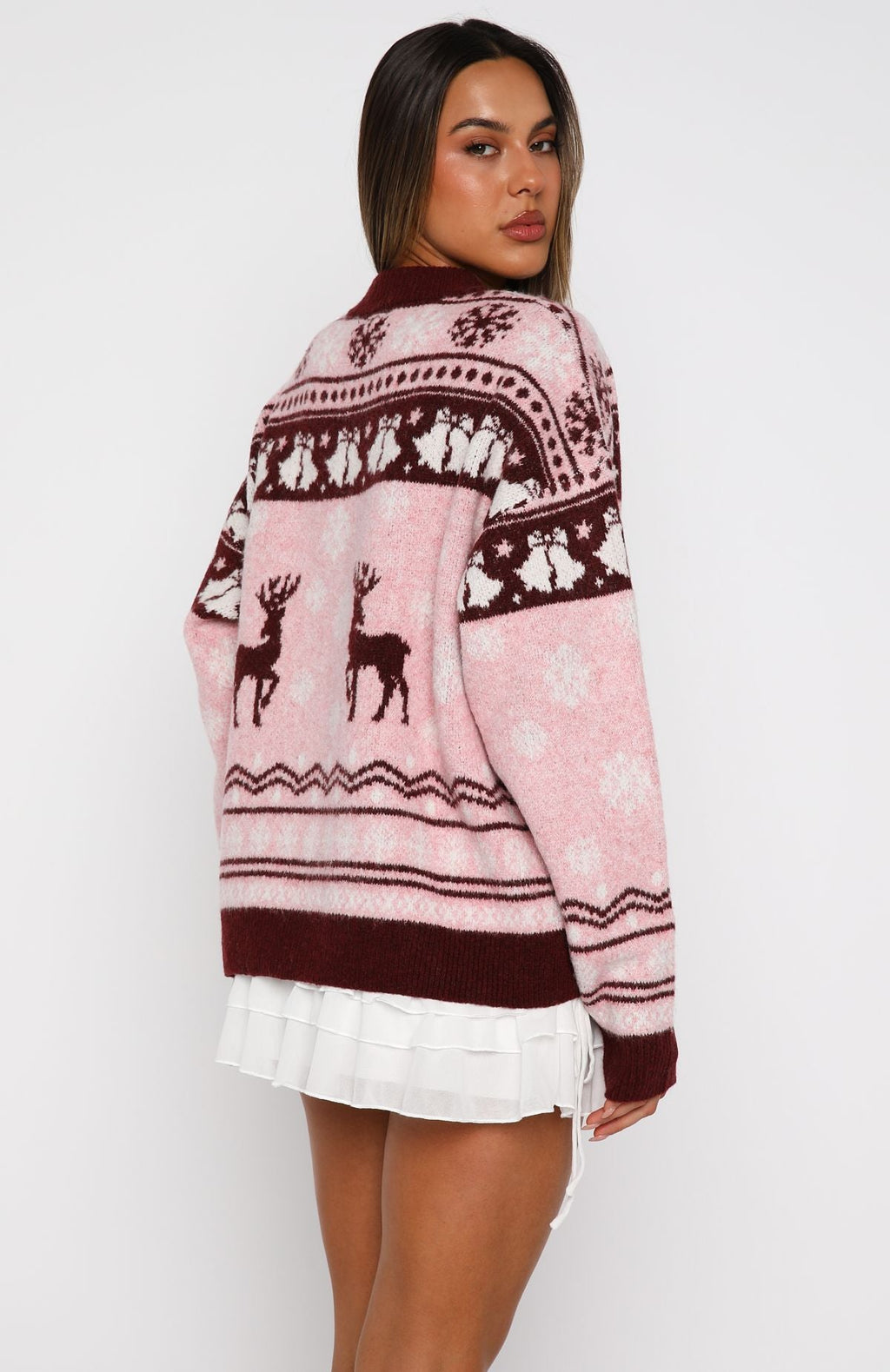 Arctic Fire Knit Sweater Crimson TwistM/L