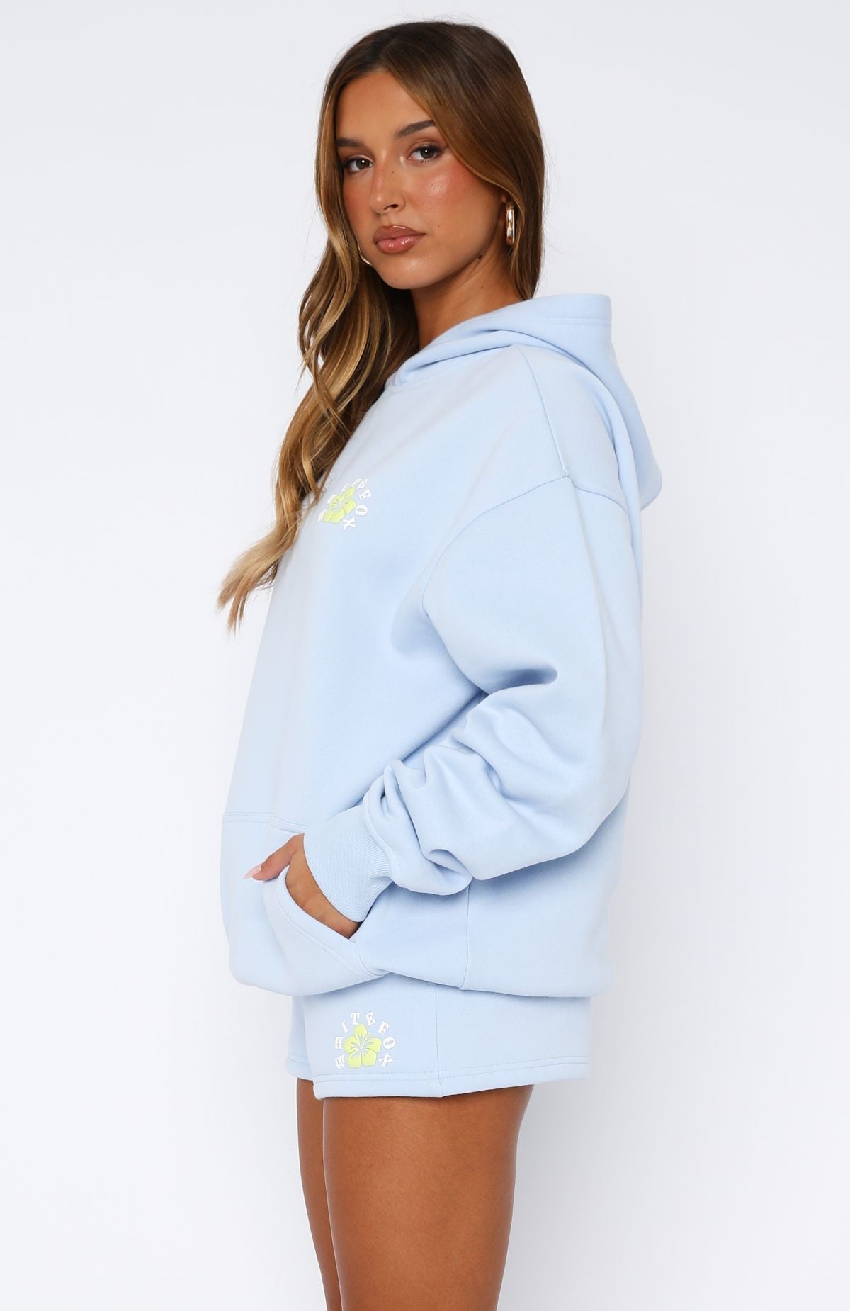 Keep Blooming Oversized Hoodie BlueXS/S