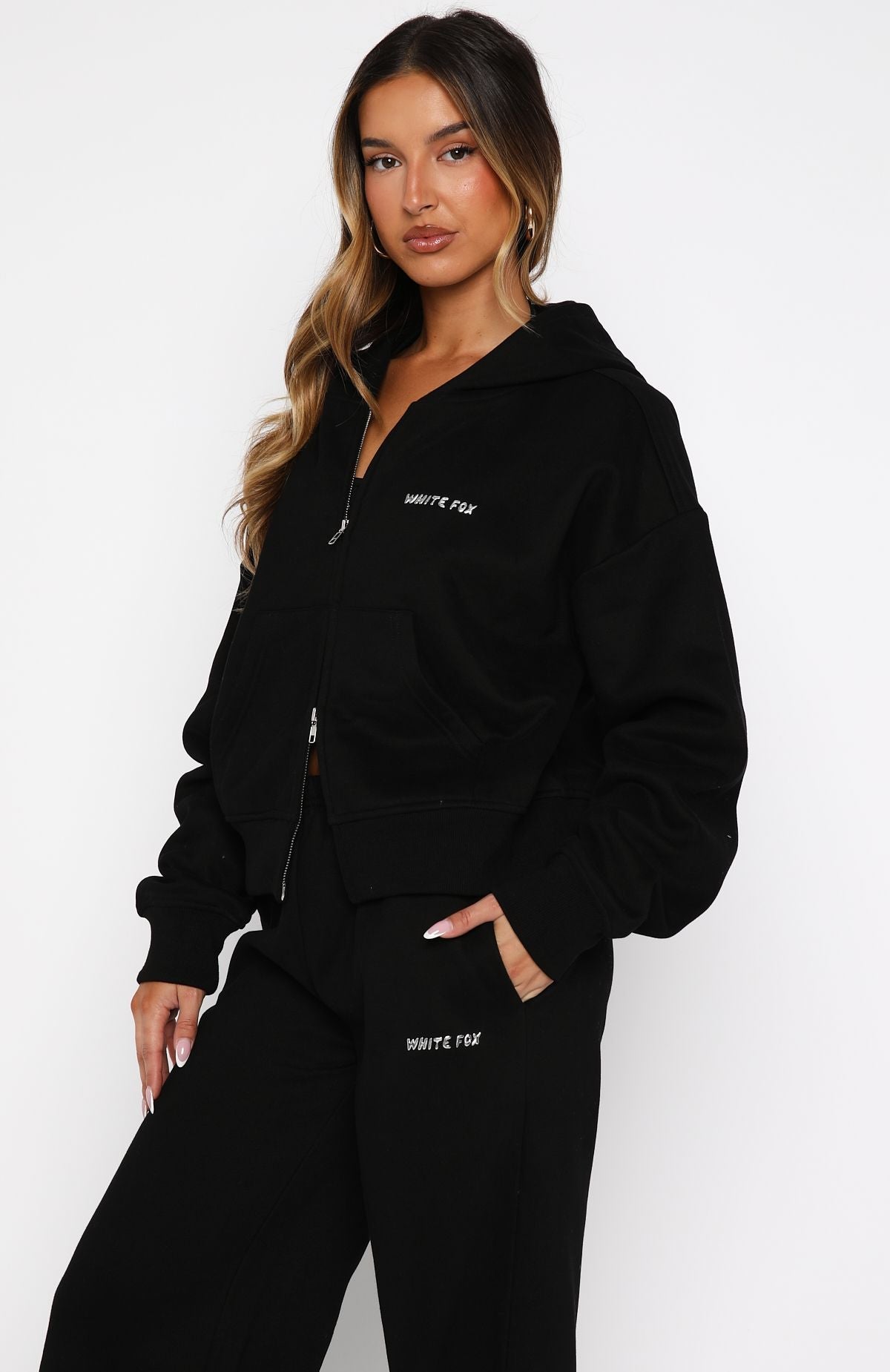 Test Drive Boxy Zip Front Hoodie BlackXS/S