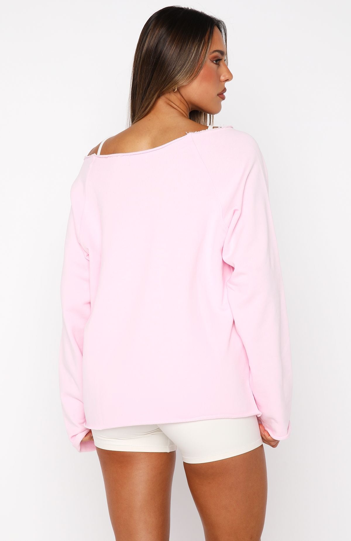 Out Of Chances Off Shoulder Sweater Ballet PinkM/L