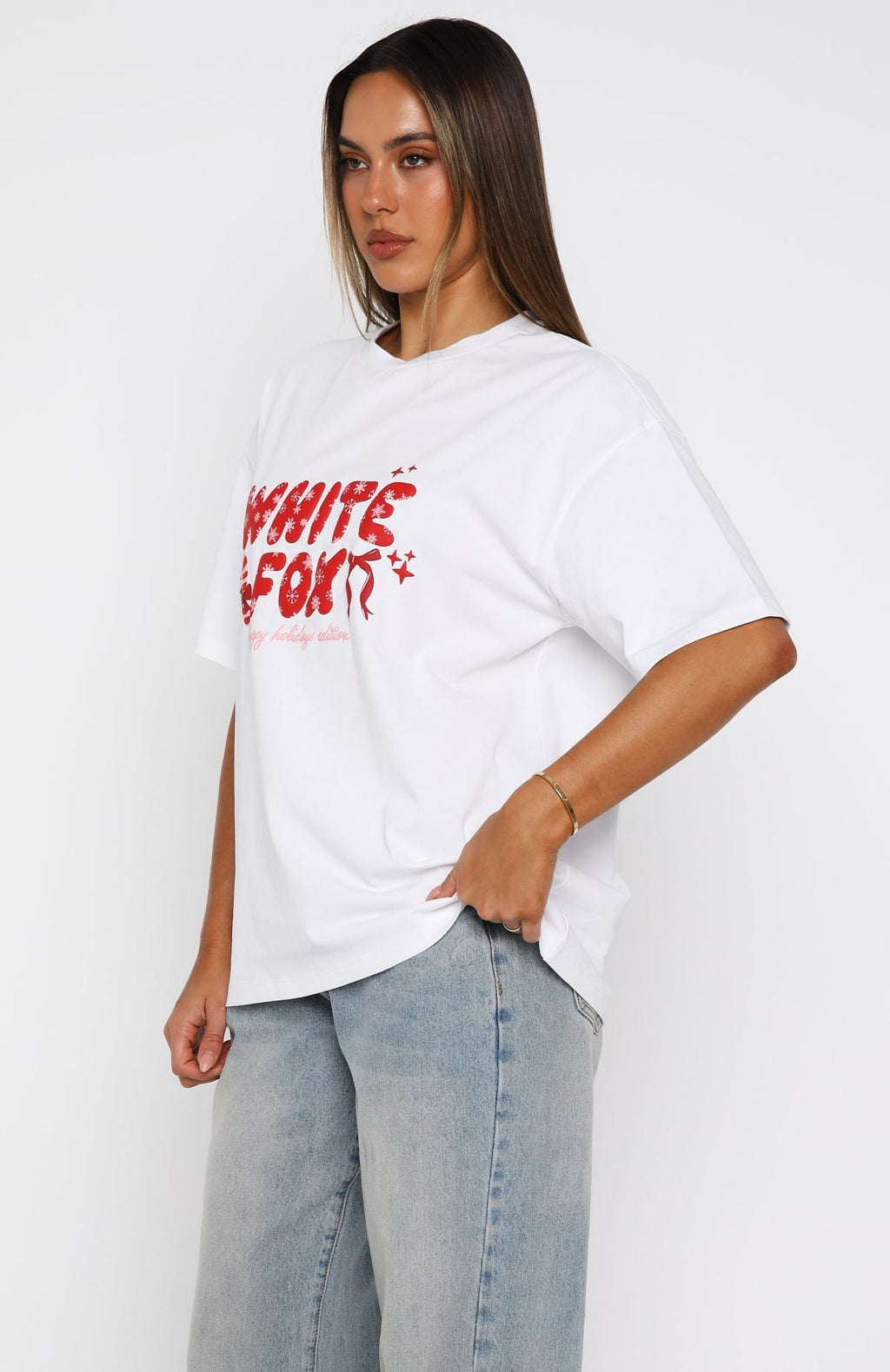 Christmas Feeling Oversized Tee WhiteS/M