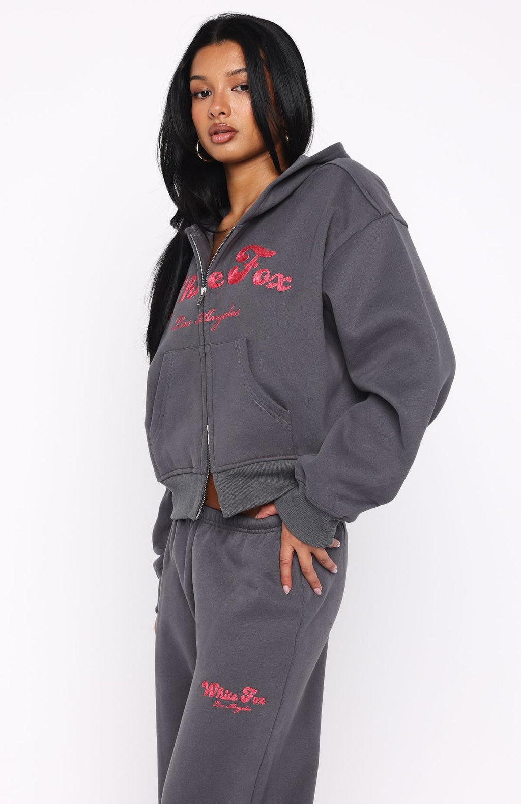 Through Thick And Thin Boxy Zip Front Hoodie VolcanicXS/S