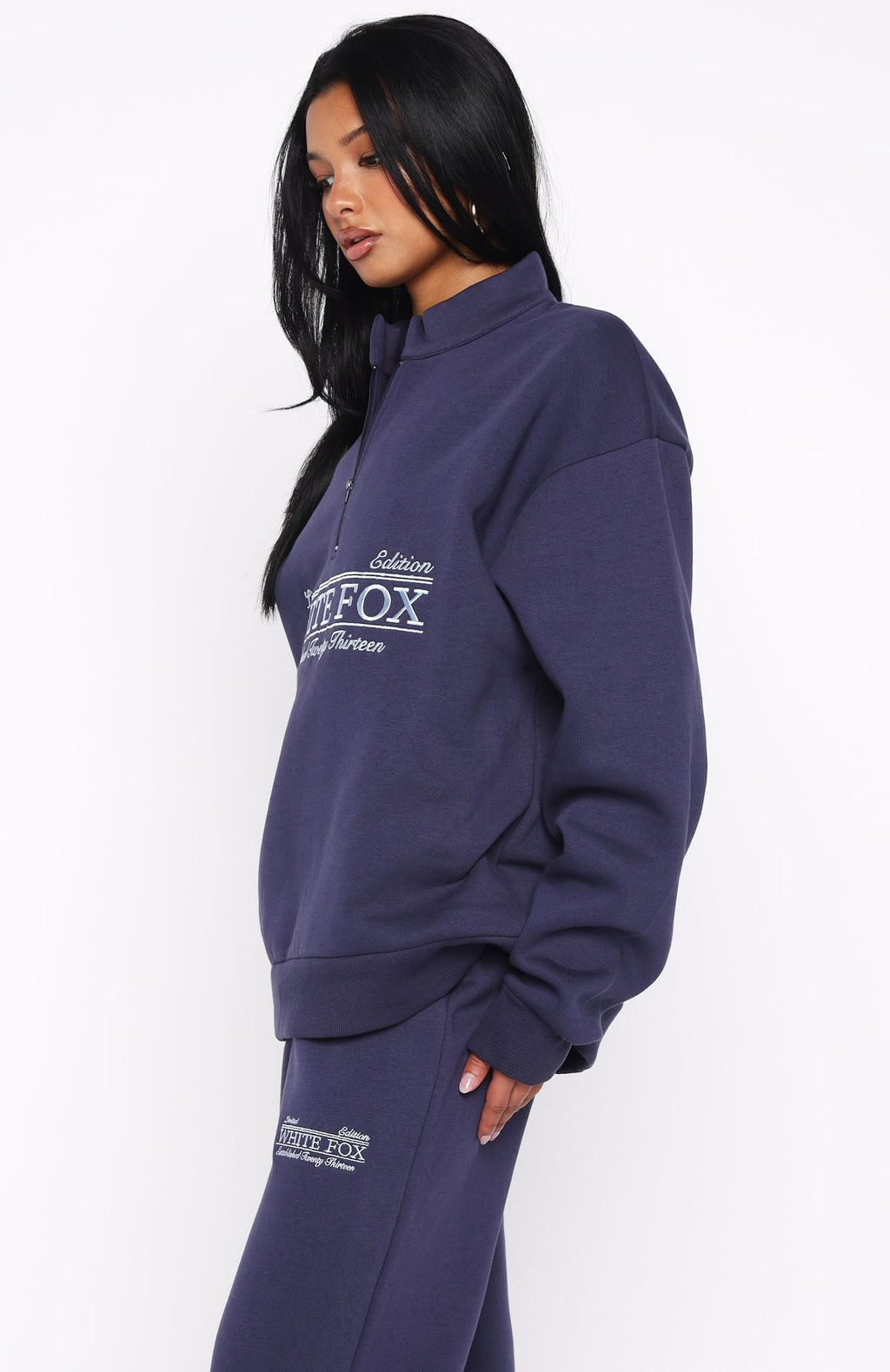 Standing My Ground Zip Front Sweater NavyS/M