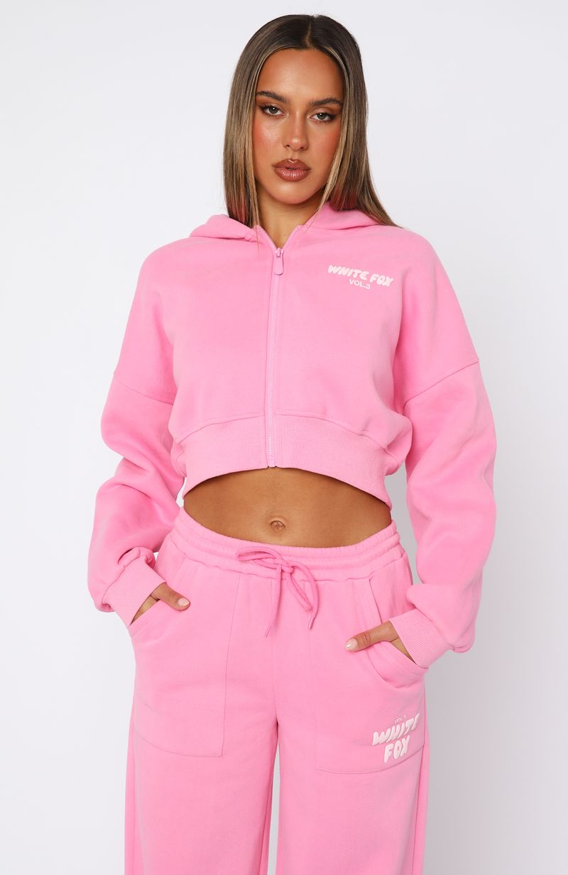 Offstage Cropped Zip Hoodie BubblegumXS/S