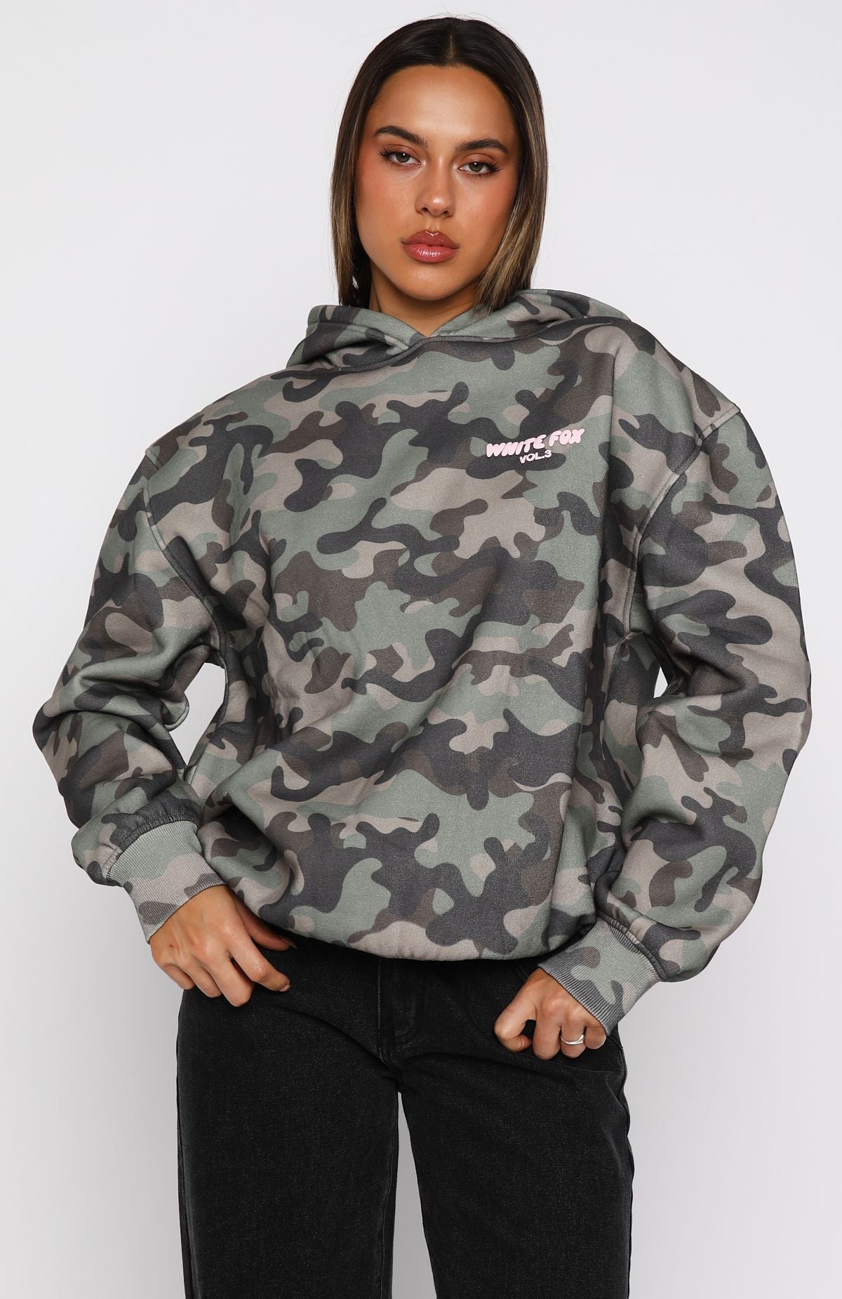 Offstage Printed Oversized Hoodie Washed CamoXXS/XS