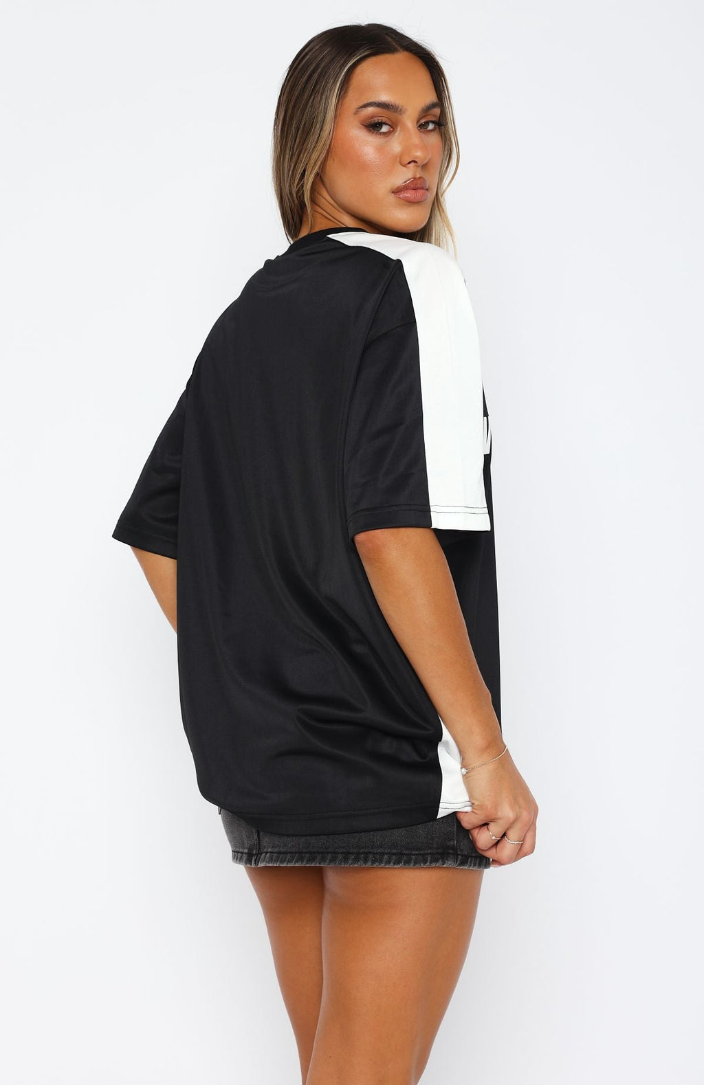 Checking Up On You Oversized Jersey BlackM/L