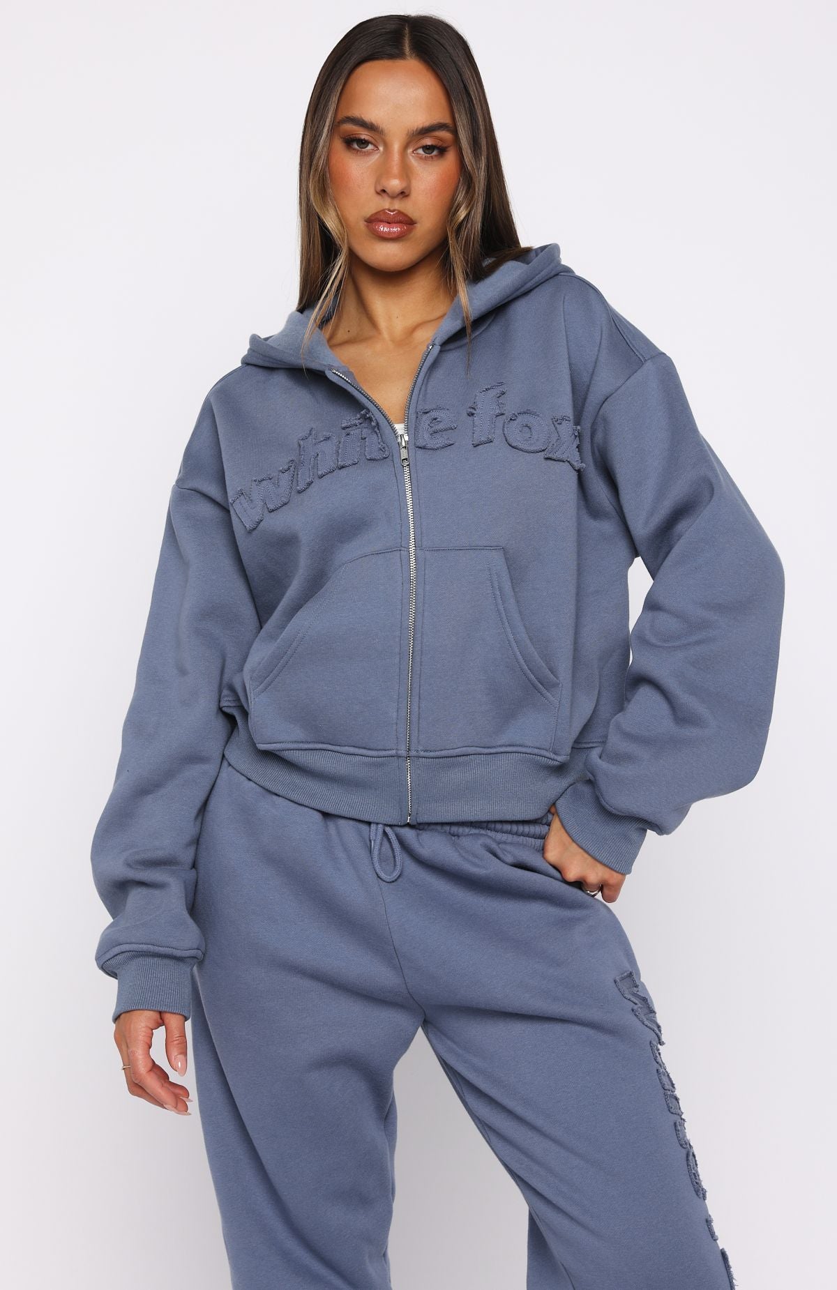 From The Archives Lexi Boxy Zip Front Hoodie OceanXXS/XS