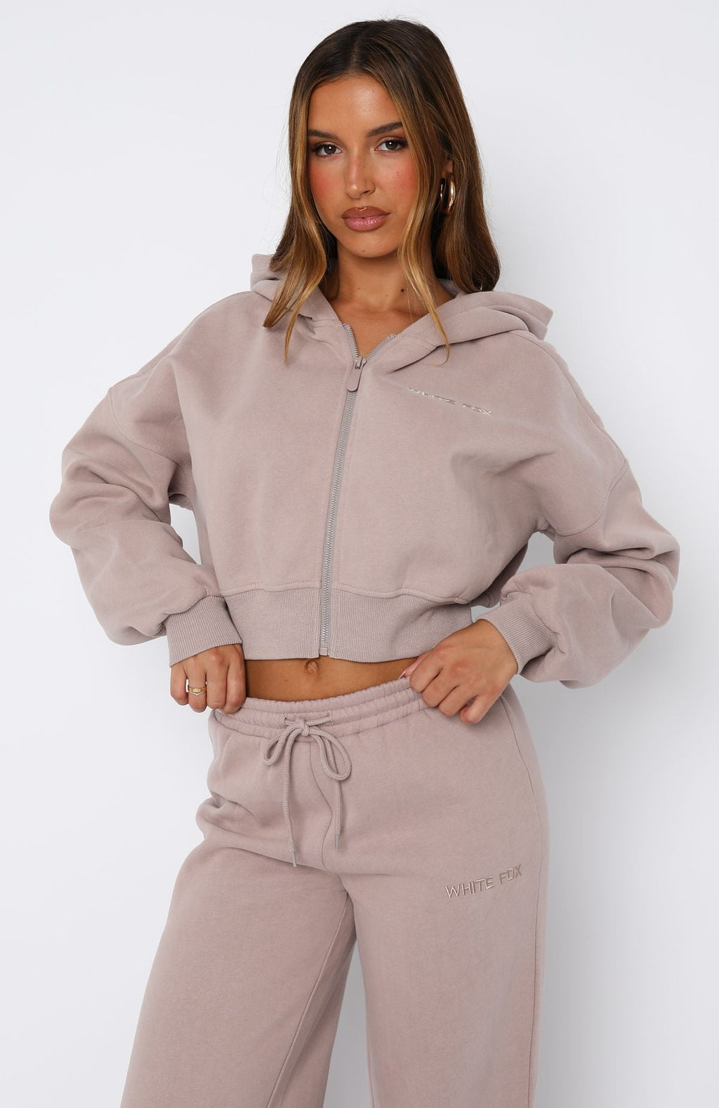 Stay Lifted Cropped Hoodie CinnamonXXS/XS