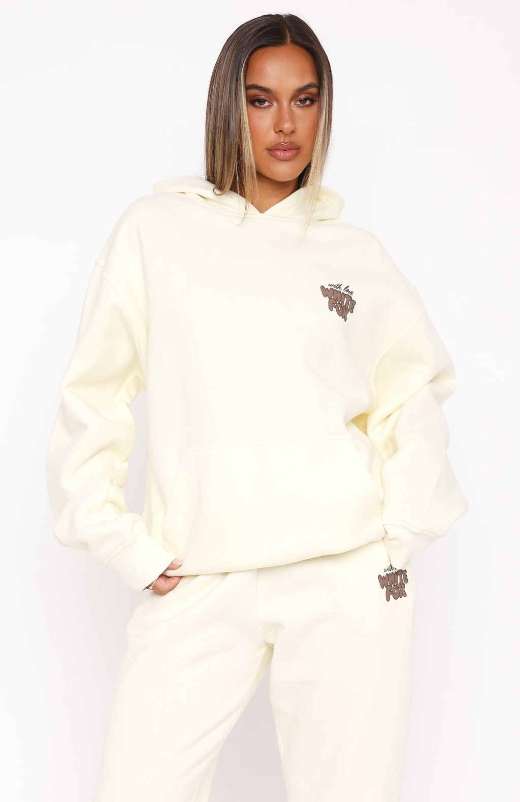 With Love Always Oversized Hoodie CreamXS/S