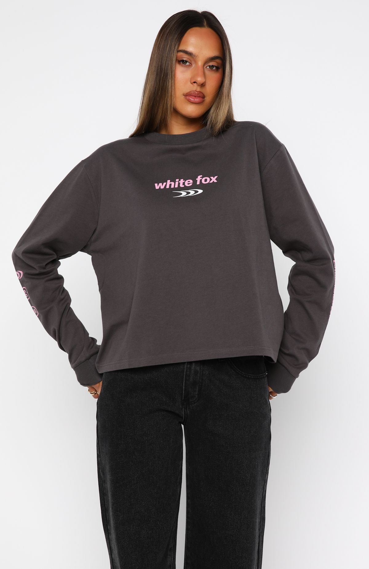 All Around Me Long Sleeve Tee CharcoalXXS/XS