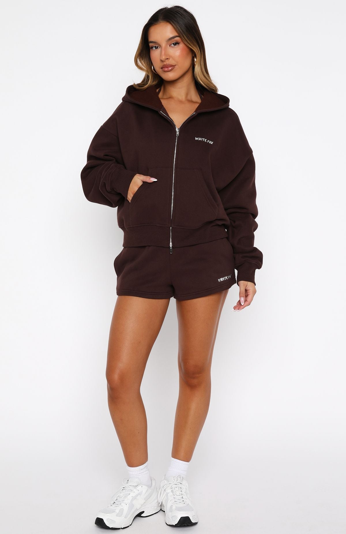 Test Drive Boxy Zip Front Hoodie ChocolateM/L