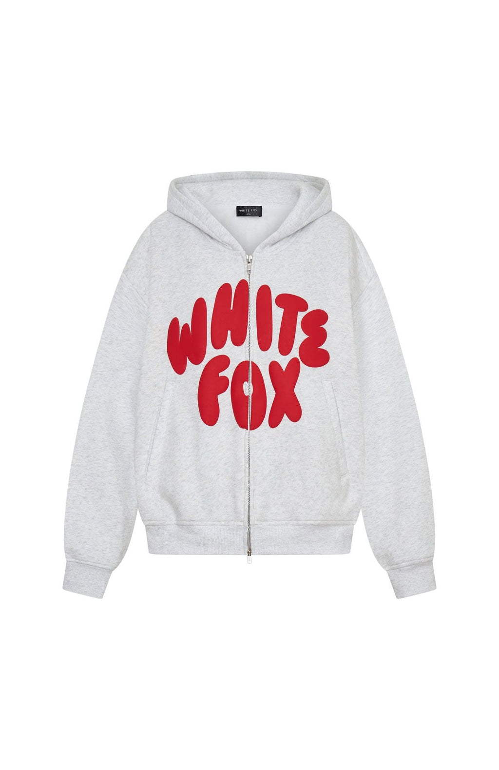 Club 14 Allie Boxy Zip Front Hoodie Grey Marle